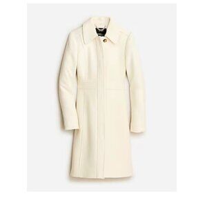 J.Crew $398 New Lady Day Topcoat Italian Wool VIntage White Size 0 BM964